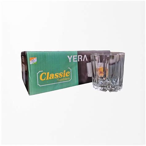Yera Tumbler Whisky Water Juice Glasses (345 ml,Transparent) (Pack of 6 ...