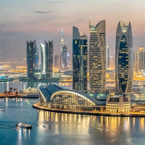 Doha capital city of rich country Qatar has attractive buildings and ...