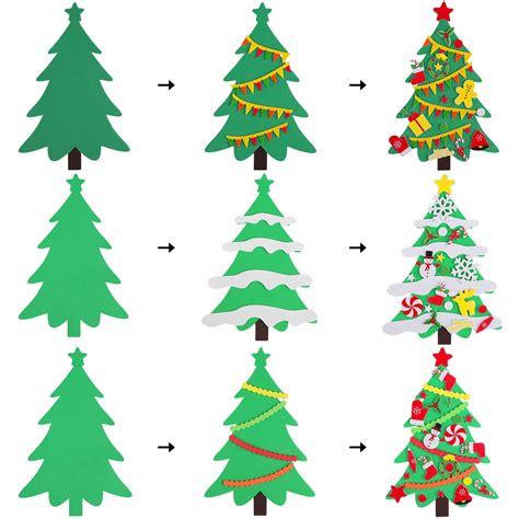 Buy Elcoho 12 Kits DIY Foam Christmas Tree for Making Crafts Tree ...