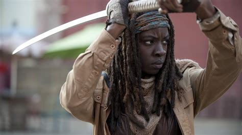 Michonne in Action: HD Wallpaper from The Walking Dead