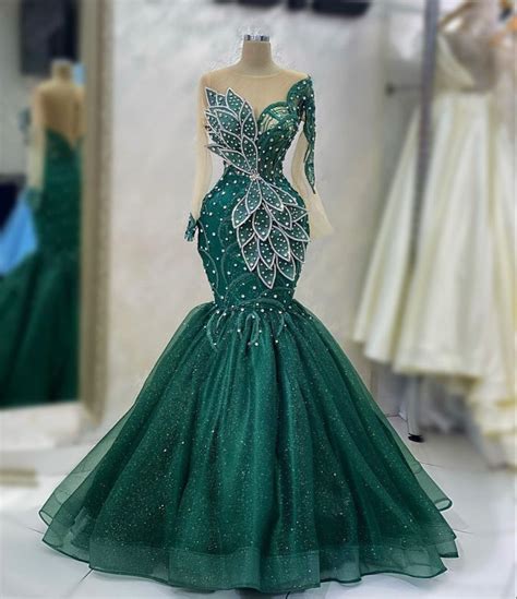 Emerald Green Dresses For Wedding Estellina Front Slit Sequin Gown ...