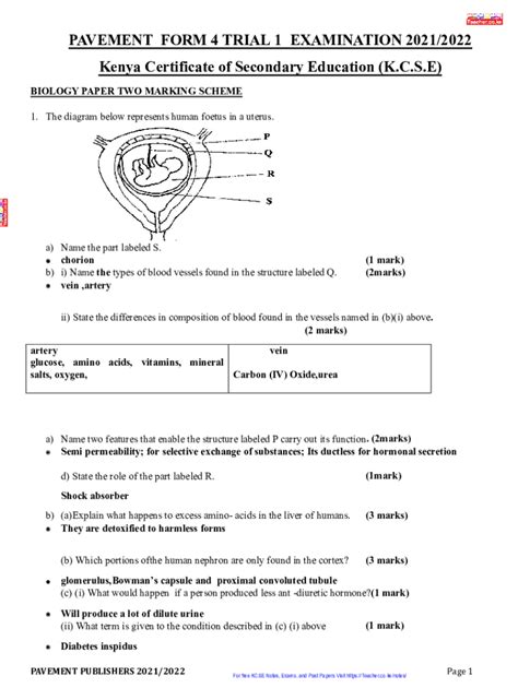 Fillable Online Term 3 Form 3 Biology Exam Paper 1 Fax Email Print ...