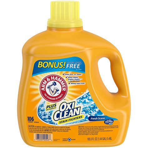 Arm & Hammer Plus OxiClean Fresh Scent Liquid Laundry Detergent, 185.5 ...