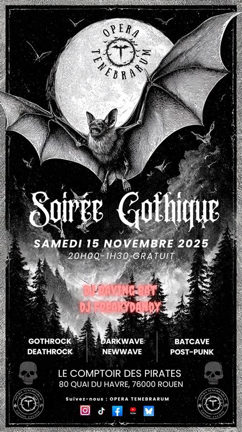 OPERA TENEBRARUM - Soirée Gothique, Le Comptoir des Pirates, Rouen, 15 ...