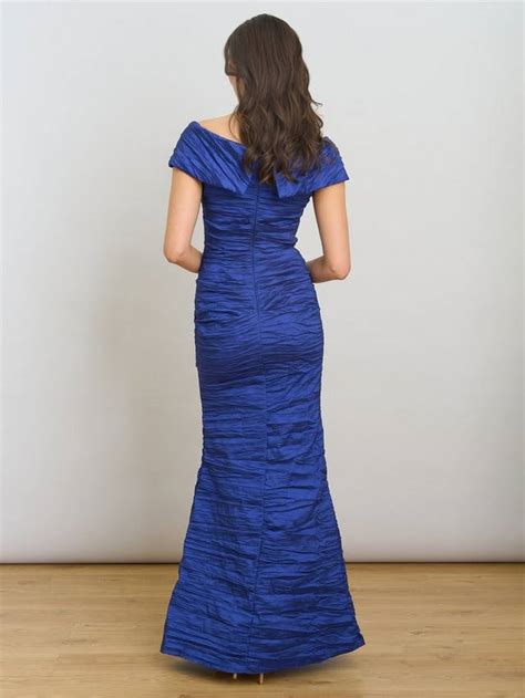 Gina Bacconi Sidney Taffeta Off Shoulder Maxi Dress, Royal