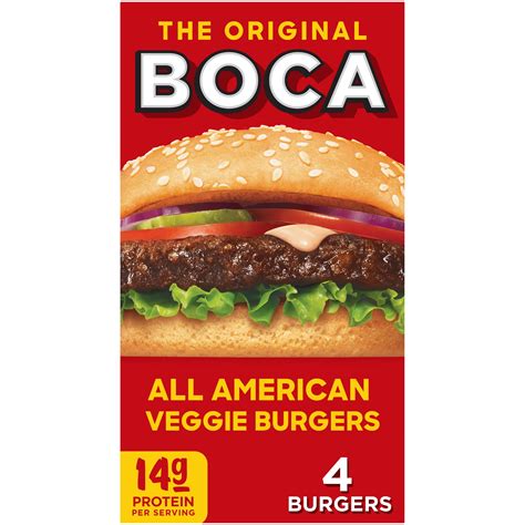 BOCA All American Veggie Burgers, 4 ct Box - Walmart.com