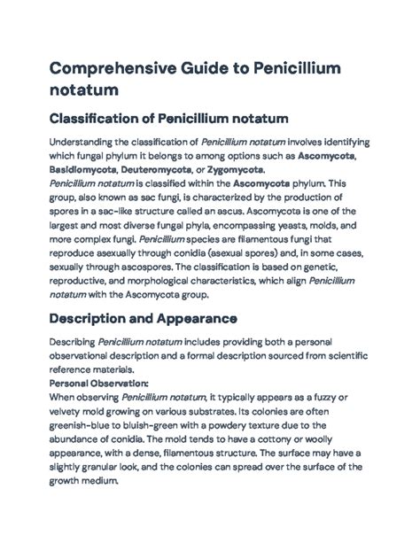 Comprehensive Overview of Penicillium notatum: Class, Habitat & Impact ...