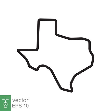 Texas map icon. Simple outline style. Line symbol. Houston, austin ...