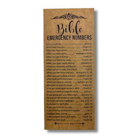 Bible "Emergency Numbers" Bookmark – Triumph of Love