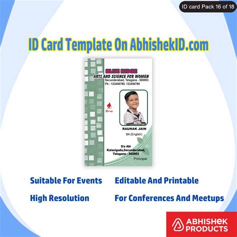 16/18 College ID Card Template Design Files - 50 PSD PhotoShop Templat ...