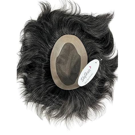SkyHair Salt and Pepper Men's Human Hair Patch , Natural and Realistic ...