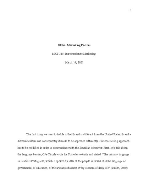 Global Marketing Factor 2 - Global Marketing Factors MKT-315: Introduction to Marketing March 14 ... - introduction to global marketing