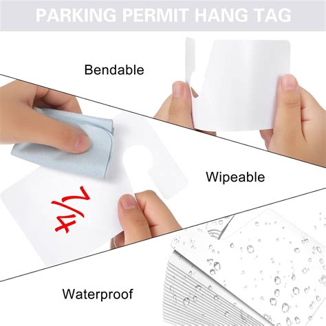 Buy 500 Pack Blank White Parking Permit Hang Tag Poly Plastic Parking ...