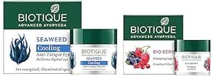 Biotique Bio Seaweed Revitalizing Anti Fatigue Eye Gel, 15G & Oily Bio ...