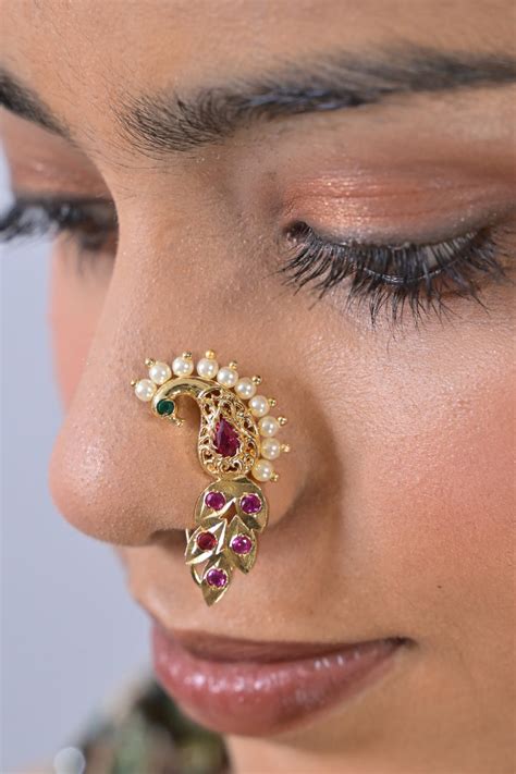 Artificial Kundan Nose Rings | Bridal Nath Online – Swan Jewels