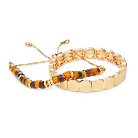 Sonoma Goods For Life® Gold Tone Beaded Adjustable Bracelet & Stretch ...