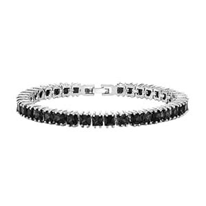 Buy ZIVOM® Classic Princess Cubic Zirconia Black Spinel Tennis Bracelet ...