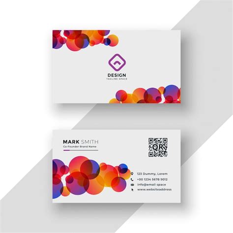 Stylish colorful circles business card design | Free Vector