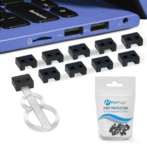 Amazon.com: PortPlugs USB-A Port Blockers - Key Lock USB Security for ...