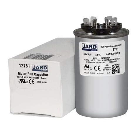 (2) Pack, 30 + 5 uF x 370 or 440 VAC - Jard # 12781 Round Dual Run ...