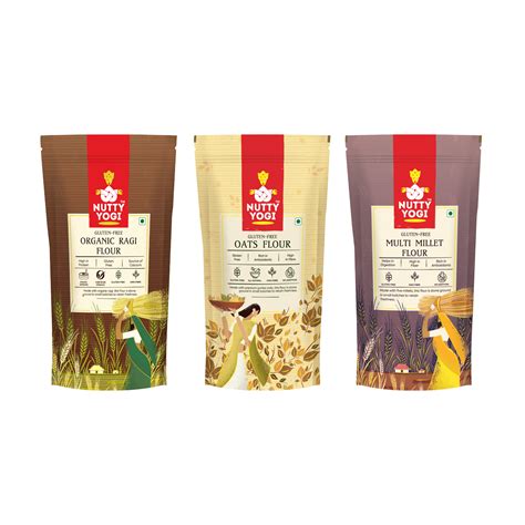 Gluten Free Trio Blend (Ragi Flour, Oats Flour, Multi Millet Flour) (8 ...