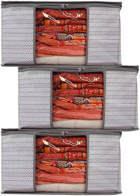 Yaksok ZONES Cloth Storage Box Non-Woven Fabric Saree Cover Clothes ...
