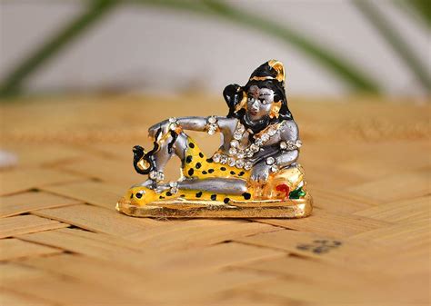 Buy Collectible India Metal Lord Shiva Idol, 5.5cm x 4cm, Multicolour ...