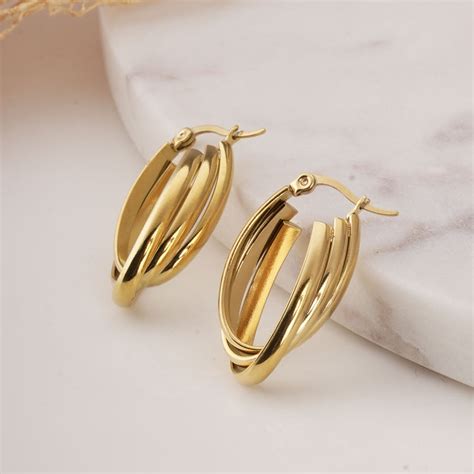 Elegant Oval Hoop Earrings – PALMONAS