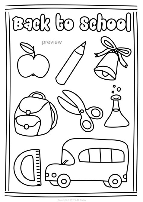 Back To School Coloring Pages - Printable Back To School Coloring Page ...