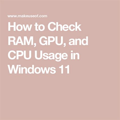 Image result for How to Check RAM Usage Windows 11