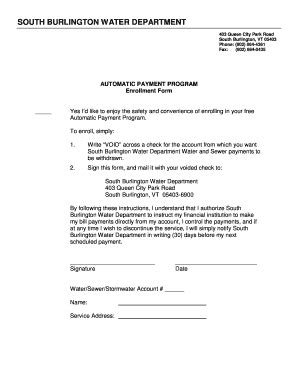 Fillable Online AUTOMATIC PAYMENT PROGRAM Fax Email Print - pdfFiller