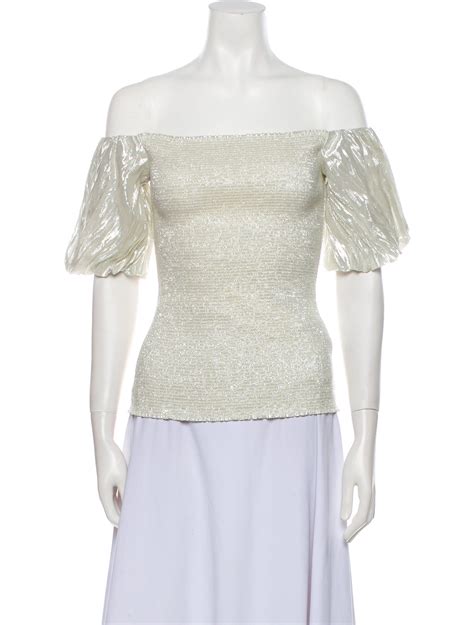 Rodebjer Silk Off-The-Shoulder Top - Metallic Tops, Clothing - WQZ24219 | The RealReal