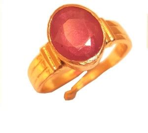 RS JEWELLERS 5.50 RATTI NATURAL RUBY PANCHDHATU Metal Ruby Gold Plated ...