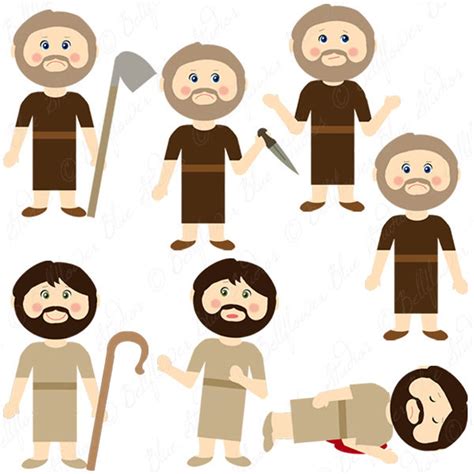 SALE! the Family of Adam and Eve (adam and Eve/cain and Abel/seth) Digital Clipart - Etsy