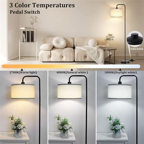 THESG-[Upgraded] LED Floor Lamp for Living Room, 3 Color Temperature ...