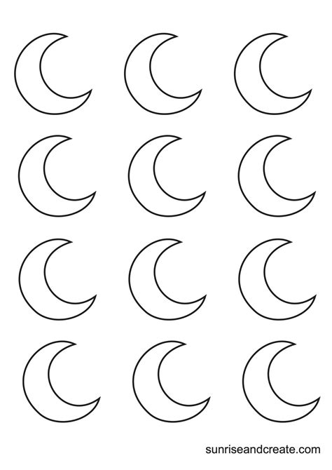 Free Printable Moon Templates (Crescent & Full Moons) | Moon coloring ...