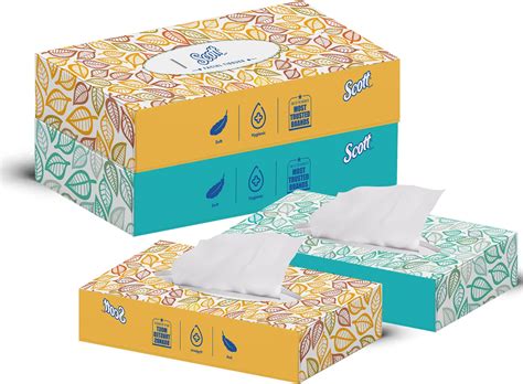 Scott® 2 ply Facial Tissue Flat Box, 100 Pulls, Pack of 3 (Total 300 ...