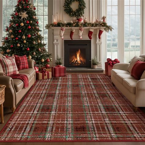 KUETH 8X10 Large Indoor Christmas Area Rug, Christmas Rugs for Living ...