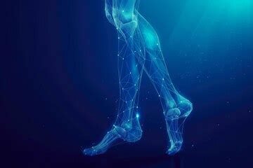 Polygonal design of lower limbs in blue background | Premium AI ...