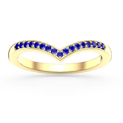 Unity Wishbone Sapphire 10K Gold Promise Ring:Jian London:10K Gold Rings