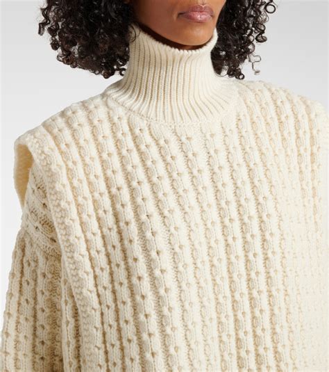 Wool sweater vest in white - Alaia | Mytheresa