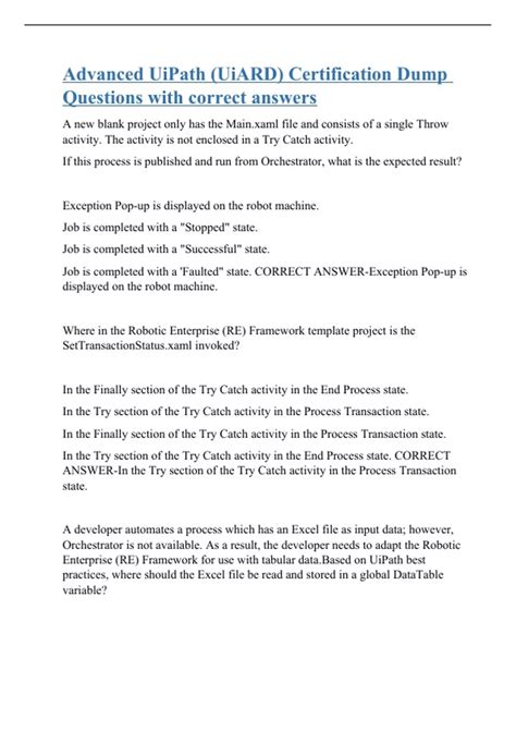 UiPath Advanced Certification Questions 的图像结果