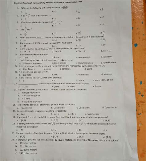 Direction: Read each item carefully. Encircle the letter of the correct a..