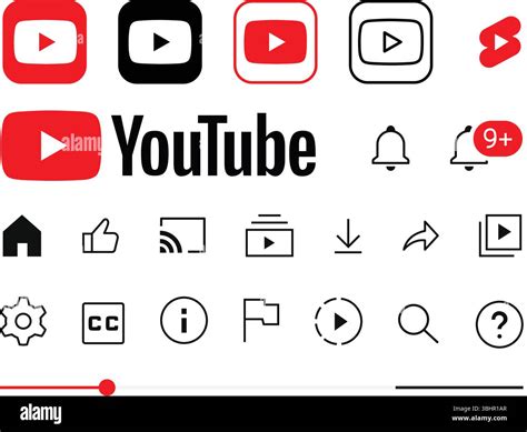Youtube Set of Mobile App interface icons and logos. Social Media ...