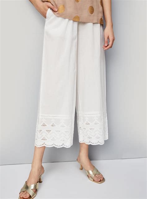 Buy Women Embroidered Palazzos with Scalloped Hem Online at just Rs ...