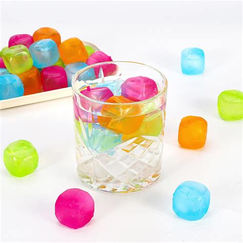 Yopay 200 Pieces Plastic Ice Cubes, 2.5cm/1" Reusable Ice Cubes for Chills Drinks, All Beverages ...