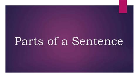 Parts of a sentence | PPTX