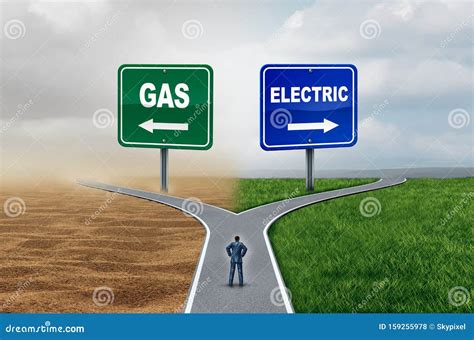 Gas VS Electric stock illustration. Illustration of fueling - 159255978