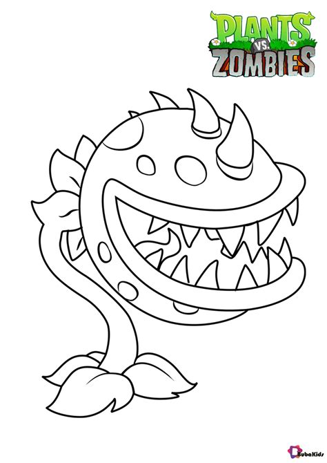 Plant Vs Zombies Coloring Pages ~ Plants Vs Zombies Chomper Coloring ...