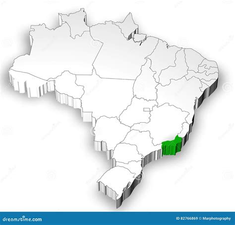 Brazilian Map with States Separated Stock Illustration - Illustration of amazon, physical: 82766869